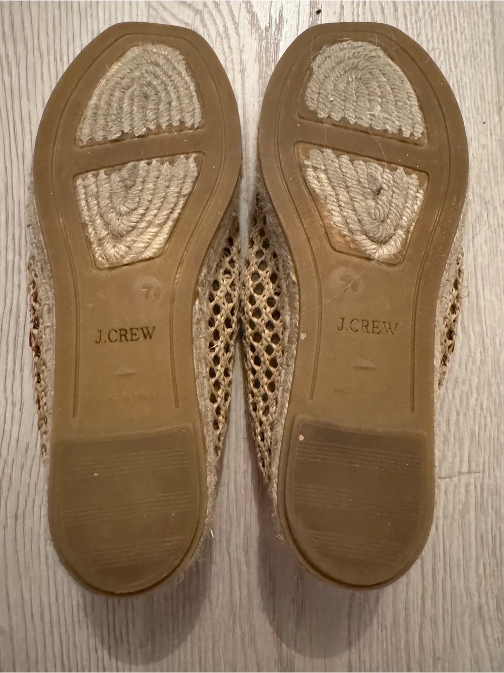 J.Crew Made-in-Spain woven Mary Jane espadrille flats in faux raffia size 7.5 - Picture 5 of 10